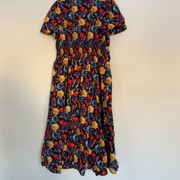 NEW NWT Anthropologie The Katerina Button-Front Dress Navy Floral Maxi Size XL - Picture 6 of 9